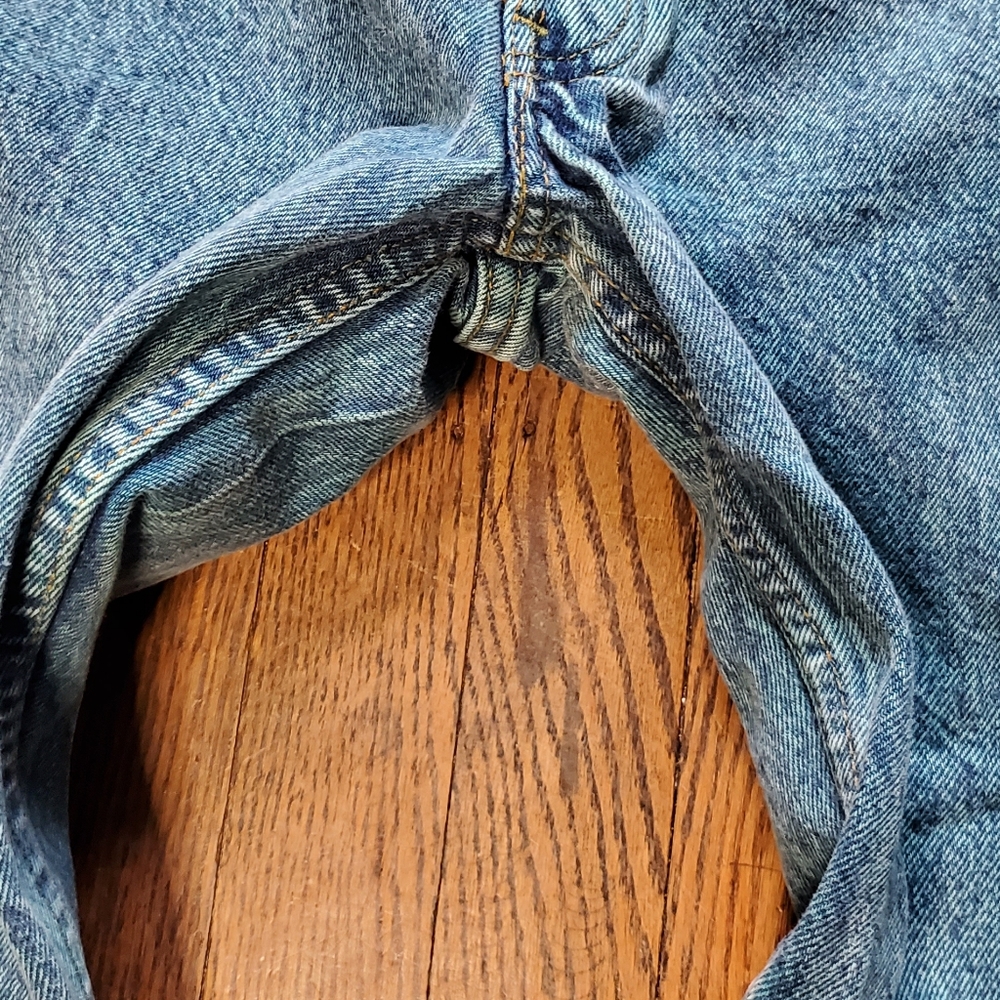 Vintage Levis 501 0675 W32 L34 Teal Overdye button fly red label 80s / 90s - Picture 11 of 16
